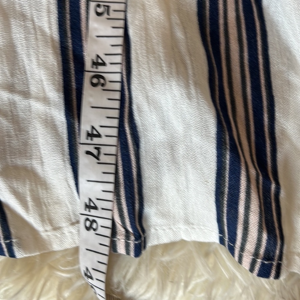 A. Calin ByFlying TomatoStriped White Navy Beige Maxi Dress sz M - Picture 10 of 13